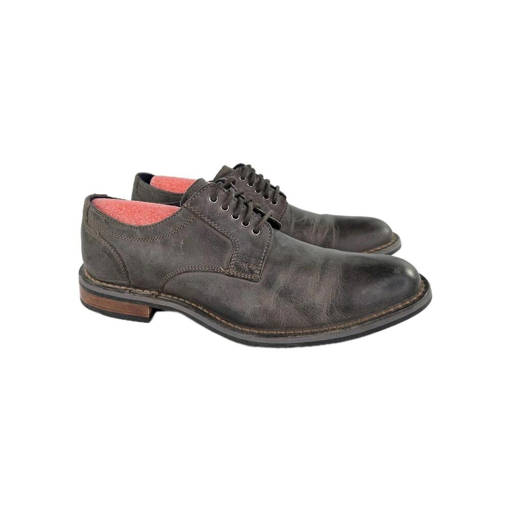 Cole Haan Centre Street Shoes US 8 M Green Plain Leather Lace-Up Oxford Shoes